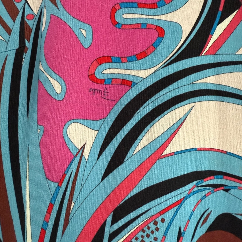 Emilio Pucci Pink & Blue Grasshopper Mini Dress - Picture 7 of 12